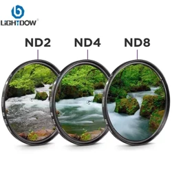 Lightdow 3-in-1-Objektivfilter-Kit-Set ND2 ND4 ND8 49 mm 52 mm 55 mm 58 mm 62 mm 67 mm 72 mm 77 mm für Nikon Sony Pentax Canon Kamera