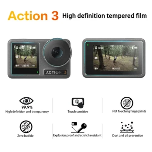 Tempered Glass Flim Para sa DJI Osmo Action 3 Front Rear Screen Protector Lens Protective Sports Video Camera Accessories