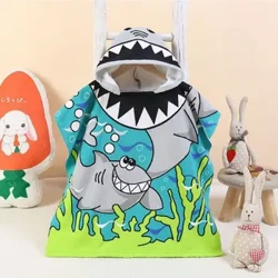 Toalha infantil com capuz, 23,62 ''x 35,43'', roupão de desenho animado, toalhas de praia macias, secagem rápida, cobertor de toalha de banho para crianças