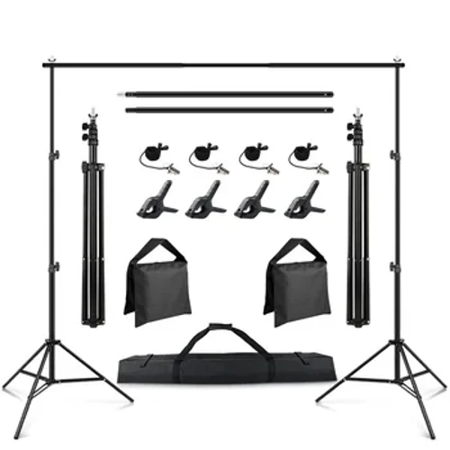 Photography Studio Kit Backdrop Stand Aluminum Photo Background Support with Clamp for Birthday Party Vitio Live Streaming