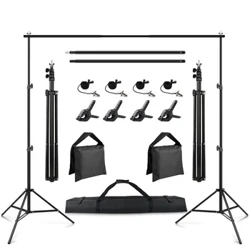 Photography Studio Kit Backdrop Stand Aluminum Photo Background Support with Clamp for Birthday Party Vitio Live Streaming