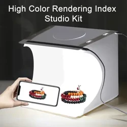 Kit Studio Portabel Profesional Peralatan Fotografi Perhiasan Led Light Box karo Portable Photo Booth Set Alat Peraga Kecil Lampu Led