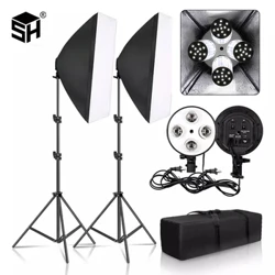 SH 50x70CM Photography Four Lamp Softbox Kit Softbox Lighting Kit Soft Box Equipment E27 Base Para sa Photo Studio Kit Shooting