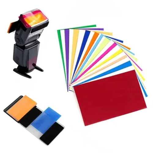 Kit de filtres d'éclairage pour appareils Photo reflex, Flash de couleurs, Gels diffus, Transparent, Balance des couleurs, accessoire de Studio Photo