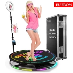 Ceamara 360 Grianghraif Cábáin Booth 60-115cm 360 Photobooth Uathoibríoch Rothlach Meaisín Selfie Spinning Video Booth le haghaidh Imeachtaí Páirtí