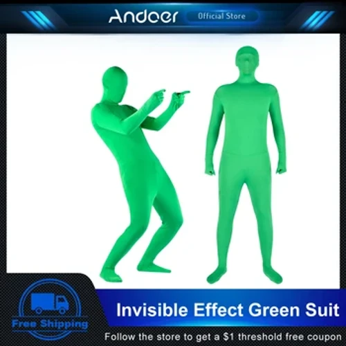 Full Body Photography Chromakey Green Suit Green Bodysuit Stretch Costume para sa Photo Video Invisible Effect Photography Accessory