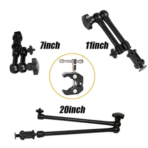 7/11/20 Intshi Yensimbi Ekhuluma Ngomlingo I-Magic Arm Super Clamp Holder Isitendi Sekhamera ye-DSLR Isithombe Sesitudiyo Sezithombe Izinsiza I-Prop Kit