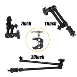 7/11/20 Inch Metal Inayotamka Magic Arm Super Clamp Holder Stendi ya Kamera ya DSLR Picha Vifaa vya Studio Prop Kit
