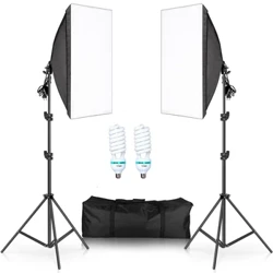 Photography Softbox Lighting Kit 50x70CM 45/70/135w LED Lamp Propesyonal na Continuous Light System Equipment Para sa Photo Studio
