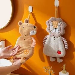 Cartún Cruth Ainmhithe Coral Veilbhit Tuáille Láimhe Seomra Folctha Crochta Tuáille Absorbent Tuáille Cistine Tiubh Bróidnithe Cearnóg