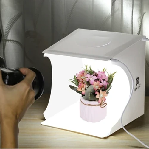 PULUZ แบบพกพาสตูดิโอถ่ายภาพการถ่ายภาพ 1 2 LED แผงพับกล่องสตูดิโอถ่ายภาพเต็นท์กล่องชุดกระจาย Softbox Lightbox