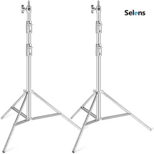 Selens Chân đèn bằng thép không gỉ có thể điều chỉnh Chân đế chịu lực cao Chân đế ba chân studio ảnh Bộ dụng cụ Đạo cụ chụp ảnh Chân đế Tripod 삼각대