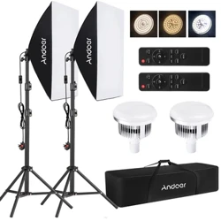 Andoer Softbox Lighting Set Студыйнае фатаграфічнае святло Камплект з Softbox 2.1M Light Stand для студыйнага партрэта Прадукт Фота Відэа