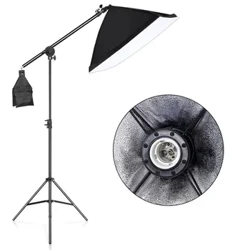 Softbox avec trépied barre transversale bras de flèche Led Kits d'éclairage jaune 50x70CM système d'éclairage continu boîte souple équipement de Studio Photo