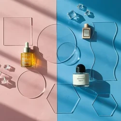 Tấm Acrylic trong suốt Đạo Cụ Chụp Ảnh cho Trang Sức Mỹ Phẩm Vòng Tròn/Vuông/Hình Lục Giác Tĩnh Chụp Ảnh Fotografia Đạo Cụ