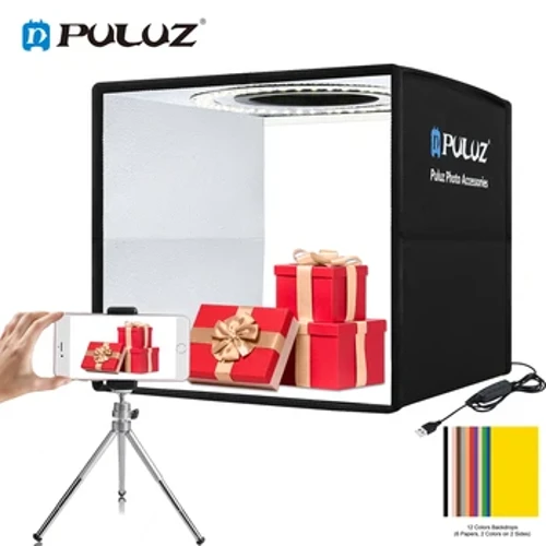 PULUZ Lightbox 20cm 25cm 30cm 40cm Lightbox Mini Photo Studio Box Photography Light Studio Shooting Tent Box Kit & 6 Backdrops