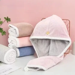 Duebelschicht Hoer Dréchent Cap Coral Velvet Super Absorbent Hoer Dréchent Handduch Schnell Soft Duschkapp Drock Handduch