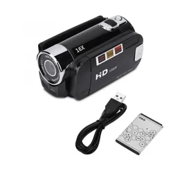 Camcorder Físe 720P Iomlán HD 16MP dv Camthaifeadán Ceamara Físe Digiteach 270 Céim Scáileán Rothlaithe 16X Súmáil Súmáil Oíche