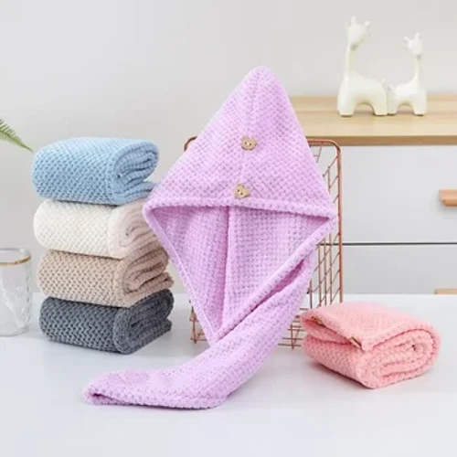 Bonnet de douche ananas pour cheveux secs, bonnet de douche pour femmes, séchage rapide, forte Absorption d'eau, sac de maison épais, serviette pour cheveux secs