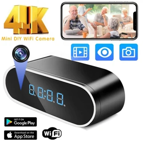 Telecamera 4K 1080p Hd Mini Telecamera Orologio Telecamera Wireless Wifi Telecamera Micro Cam IR Visione Notturna Allarme Videocamera Telecamera di Sorveglianza