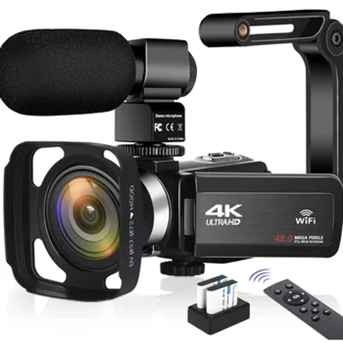 2 Batri no Youtube Tiktok 16X Zoom 4K Ultra HD Video Camera WiFi DV Camcorder Digital Video Rotation Touch Digital WebCam