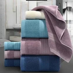 Toalha de algodão de cor sólida espessada, absorvente, macia e confortável, toalha de lavagem doméstica (34 * 73 cm)
