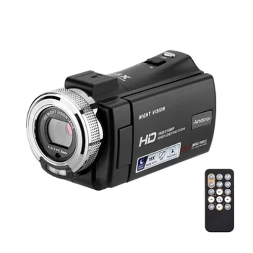 Andoer V12 Digital Video Camera 1080P 30MP HD 16X Zoom Portable Recording Camcorder 3.0 Inch Rotatable LCD Screen Night Vision