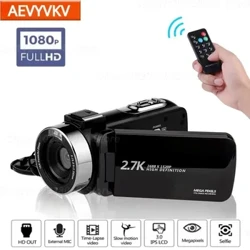 Videocámara 2K de visión nocturna, cámara de vídeo Vlogging infrarroja con Zoom 16X para Youtube, grabadora Digital portátil de 2,7 K y 48MP, transmisión en vivo