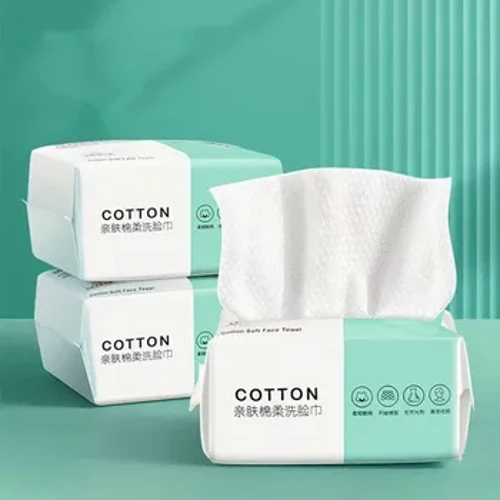 100 Adet Tek Kullanımlık Yüz Havlusu Seyahat Yüz Temizleme Islak Ve Kuru Makyaj Çıkarıcı Inci Pamuk Yumuşak Makyaj Nonwoven Havlu