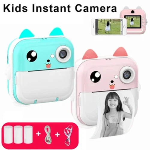 Ceamara Digiteach Leanaí Le haghaidh Grianghrafadóireacht Priontáil Meandaracha Photo Kids Camera Printéir Mini Teirmeach Bronntanas Bréagáin Oideachais Fís