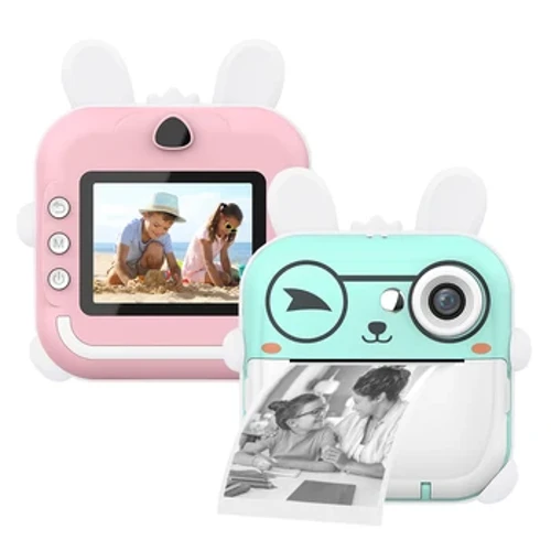 Máy Ảnh Di Động Dễ Thương In Ảnh Tức Thì Với 2 Cuộn Giấy Nhiệt Selfie Video Máy Ảnh Kỹ Thuật Số Quà Tặng Sinh Nhật Cho Bé Gái Bé Trai