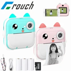 Crouch Instant Print Photo Photo Kids Camera Argraffydd Thermol Mini Fideo Plant Digidol Camera Ar Gyfer Ffotograffiaeth Teganau Addysgol Anrheg