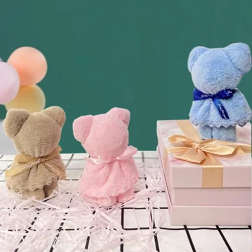 Mielos meškos rankšluosčio dovanos Coral Velvet Creative Wedding Face Wash dušo rankšluostis Super sugeriantis vonios minkštas audinys festivalio dovana