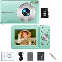 HD 2.4 polegadas 1080P Câmera digital Câmeras recarregáveis ​​com zoom 16x Câmera compacta Câmeras 44MP para crianças Meninas câmera dígito