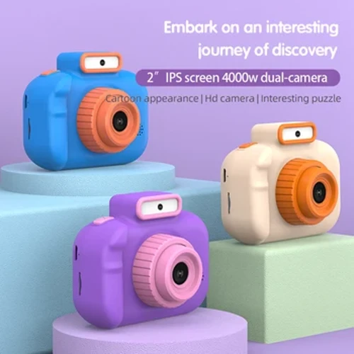 IzinganeIkhamera High-definition 4000W Ngaphambili Ngasemuva Dual-ikhamera 2 Intshi 1080P HD IPS Isikrini Digital Izingane Ikhamera Toy Photography
