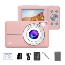 Camera digidol HD 2.4 modfedd 1080P Camerâu y gellir eu hailwefru gyda Chamerâu Zoom Compact 16x 44MP ar gyfer plant digid camera merched