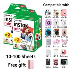 10/20/40/60/80/100 แผ่นกระดาษออกแบบสำหรับ Fuji Instax mini 12 Mini สีขาวฟิล์ม Instant Photo กระดาษสำหรับ 11 8 70 25 90 SP-1 SP-2