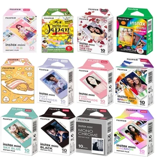 10 foi Fujifilm Instax Mini Film pentru Fuji Instant Camera Mini 12 Liplay 11 9 8 7s 90 Link Edge Color Instax Film Paper Photo Paper
