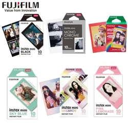 Máy Chụp Ảnh Lấy Ngay Fujifilm Instax Mini Film Mini 12 9 Giấy In Ảnh 10/20/30 Tờ Trắng Cầu Vồng Ngay Mini 7S 8 70 90 Camera Đen Trắng