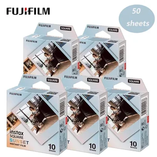 Páipéar Grianghraf Nua Luí na Gréine Fujifilm Instax SQUARE 10-100 Bileog le haghaidh Ceamara Scannán Meandaracha Hibrideach Fujifilm Instax SQ6 SQ10 SQ20