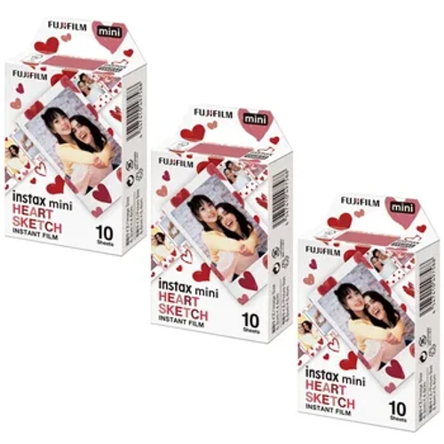 10/20/50 Ark Fujifilm instax mini 12 11 9 filmer vit Edge 3 Inch Heart Sketch Färgfilm För Instant Camera Mini 8 7s 25 90