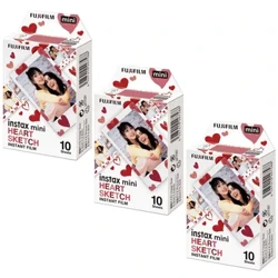 20.10.50 Lehed Fujifilm instax mini 12 11 9 kilet valge äär 3 tolli süda visand Värviline kile Instant Camera Mini jaoks 8 7 s 25 90