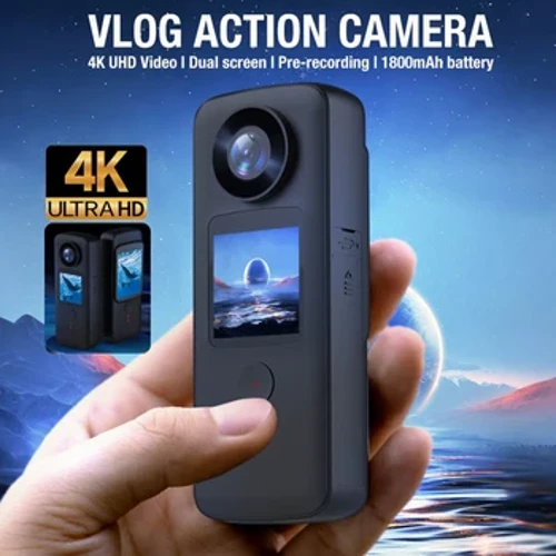 2023 Bagong 4K HD Vlog Action Camera Dual Screen Anti-Shake Handheld Video Recorder Panlabas na Diving Waterproof Sport Camera