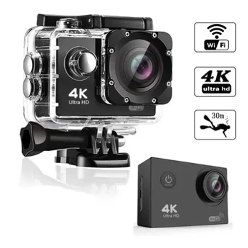 Ceamara Gníomhaíochta Ultra HD 4K / 30fps WiFi 2.0" 140D Faoi Uisce Uiscedhíonach Cam clogad Vedio Go Sport Pro