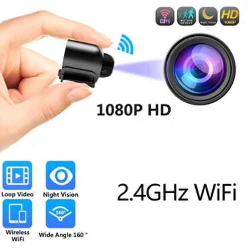 Câmera sem fio Smart Wireless da Mini Wi -Fi para interno HD 1080p Video Recorder, Monitoramento de movimento para o escritório do carro em casa