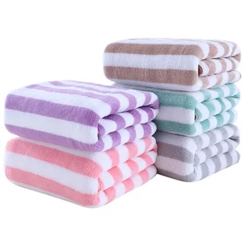 Sederhana Stripes Penyerap Cepet Kering Handuk Mandi Set Lembut Dewasa Wajah Tangan Handuk Kamar Mandi Microfiber Comefor Swim Bath Towels