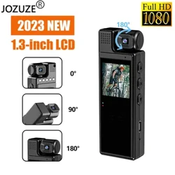 JOZUZE Ecran de 1,3 inch 1080P Sport HD Mini Cameră Video Recorder digital portabil BodyCam Camera video de poliție cu viziune nocturnă în infraroșu