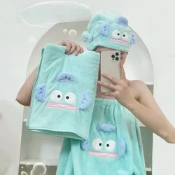 Sgert Bath Amsugnol Dŵr i Oedolion Tywelion Bath Coral Plush Gwisgadwy a Amlapiadwy Merched, Capiau Gwallt Sych, Heb Gotwm