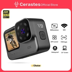 2024 Nou CERASTES 4K60FPS WiFi Anti-shake Action Camera Du-te cu ecran de control de la distanță Cameră sport rezistentă la apă Pro drive recorder