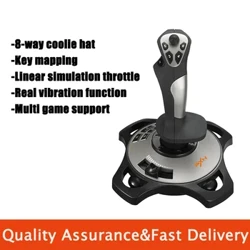 PXN-2113 Flight Simulator Gamepad Controller Joystick for PC/Desktop Simulation Додатоци на контролер за игра со вибрации